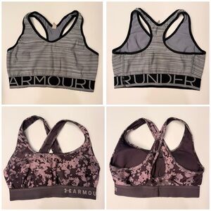 Under Armour Sports Bra Set of 2 Women's XS Athletic Sporty Outdoor Patterned